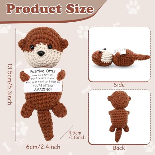 Emotional Support Crochet Otter Keepsake with Encouragement Card