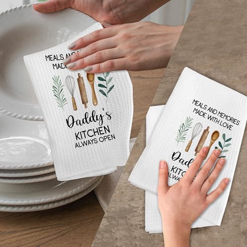 Gnmduw Daddy Gifts Kitchen Towels - Fathers Day Birthday Hand Dish Towel - 16x24 Inches from Daughter Son