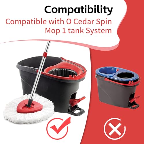 Spin Mop Replacement Kit - Adjustable Handle, Base & 2 Microfiber Refills