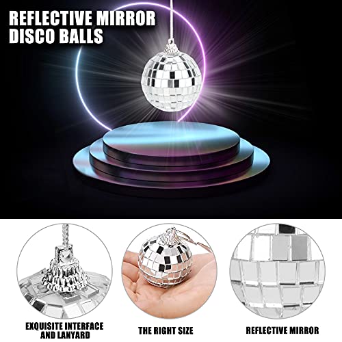 edooi 6pcs Mirror Disco Balls Set - Christmas Tree Ornaments, Party Decor
