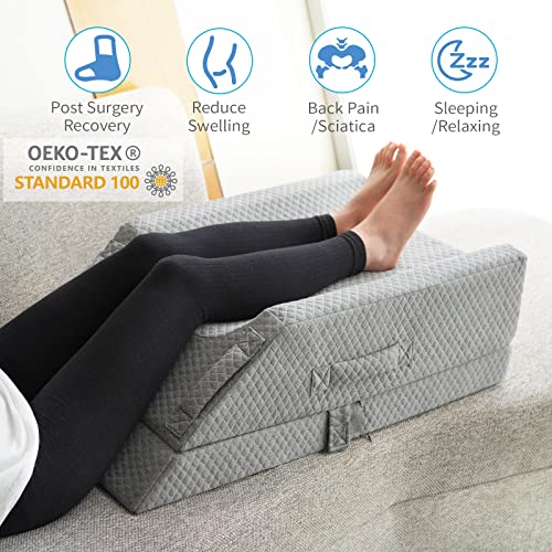 Height-Adjustable Gel Memory Foam Leg Elevation Pillow