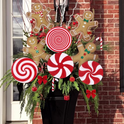Vinsot 48 Pcs Christmas Tree Decorations Winter Xmas Ornaments - Candy Cane & Ball Sets