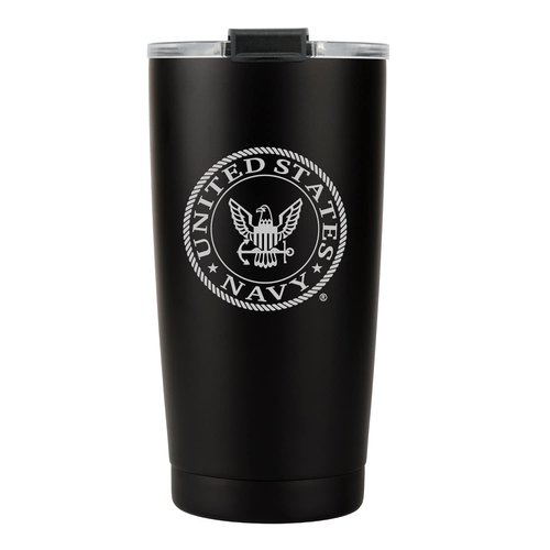 Military Gift Shop 20oz Insulated Steel US Navy Tumbler, Double-Walled USN Coffee Mug | Gifts Sailors | Disabled Vet Owned Business-Navy 20oz Tumbler