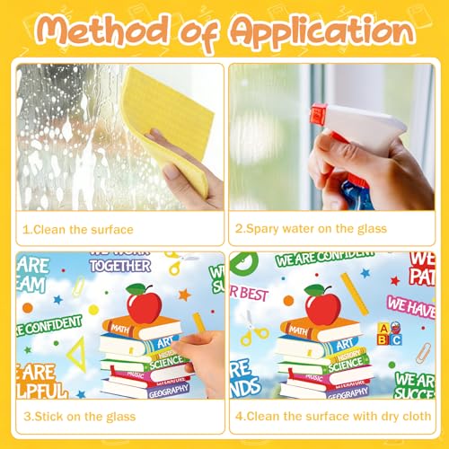 Back to School Window Clings - 96 Colorful Motivational Decals