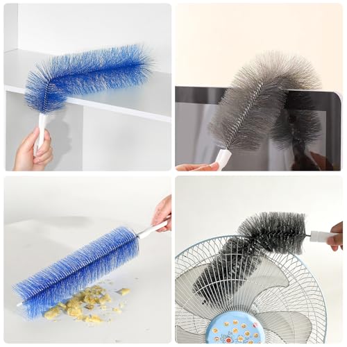 2-Pack Bendable Microfiber Dusting Brush Set for Fans, Vents & Blinds