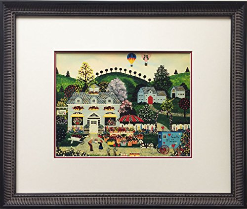 A Profusion Posies Framed Serigraph Art Print, Americana Decor 17" x 19.5"