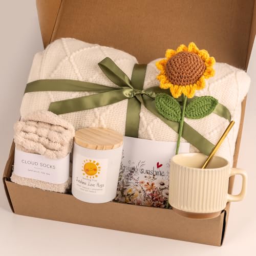 Sunflower Care Package Gift Box for Women - Self Care & Get Well Basket