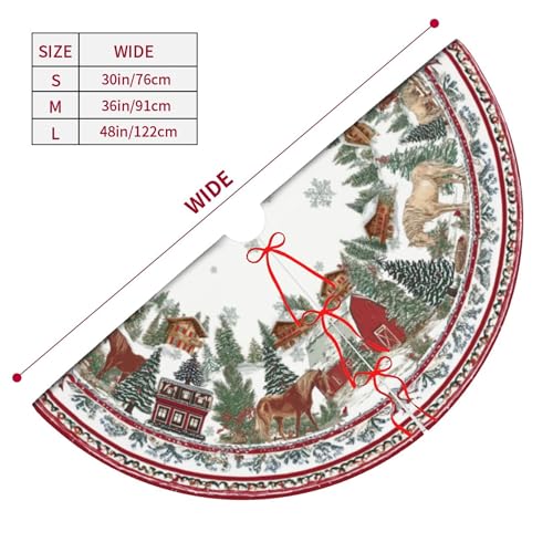 Horse Christmas Tree Skirt 36 Inch - Festive Holiday Xmas Tree Mat