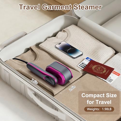 Portable 2-in-1 Travel Garment Steamer and Iron, 1200W Handheld Fabric Steamer