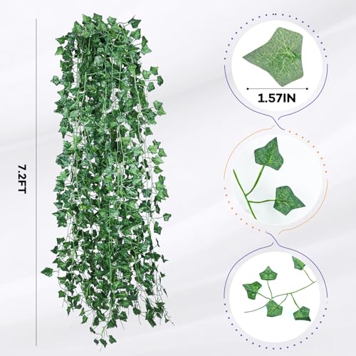 18-Pack Artificial Ivy Vines, 126ft Hanging Greenery Garland for Decor