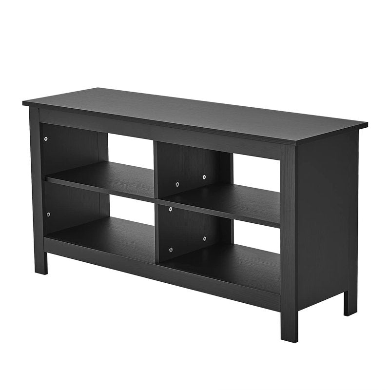 Panana Modern 43.3" Entertainment Center TV Stand with 4 Open Shelves, for 50 Inch TVs, Media Console for Living Room, Bedroom (Black)
