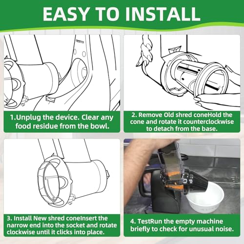 Medium Shred Cone Replacement for Electric Food Shredder Slicer