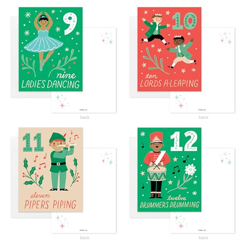 American Greetings 12 Days of Christmas Countdown Mini Note Cards with Envelopes & Seals (12 Days of Xmas 12ct) - For Kids
