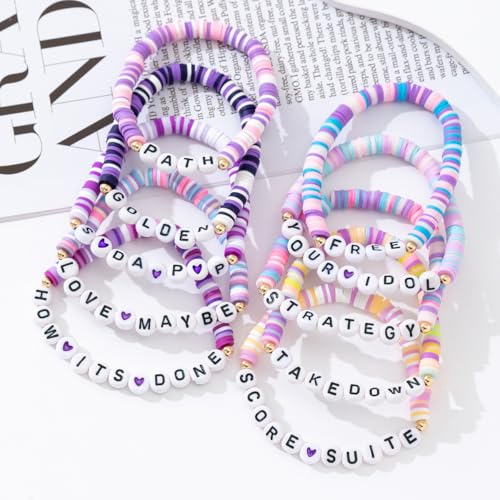 10-Piece Pop Music Fan Bracelet Set, Trendy Stackable Jewelry Gift