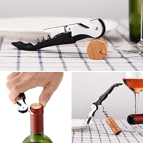 RECUTMS 12 Pack Black Waiter Corkscrew Wine Opener Set - Professional Bar Tool