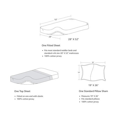 American Baby Company 28" x 52" 100% Natural Cotton Jersey Knit Toddler/Crib Sheet Set – 3-Piece Soft & Breathable Crib/Toddler Bedding Set, Pink, for Girls and Boys