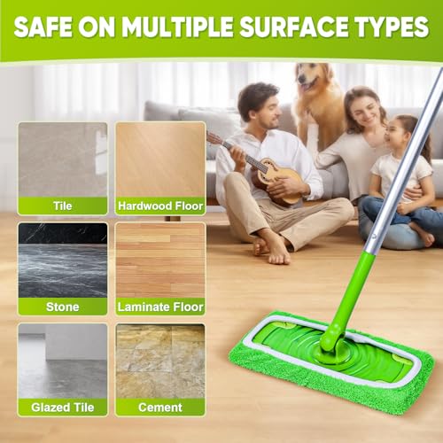 Reusable Microfiber Mop Pads 6-Pack - Washable Wet & Dry Sweeping Refills