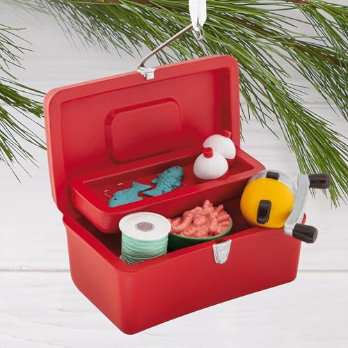 Hallmark Fishing Tackle Box Ornament - Red Tackle Box with Gear