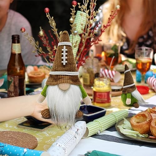 Football Rugby Gnome Plush Ornament Cute Sports Themed Tiered Tray Decor