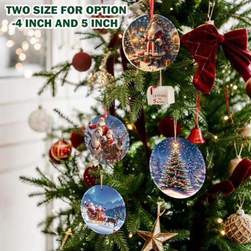 Aulsetch 50 Pack 4 Inch Glass Sublimation Ornaments Christmas Decorations