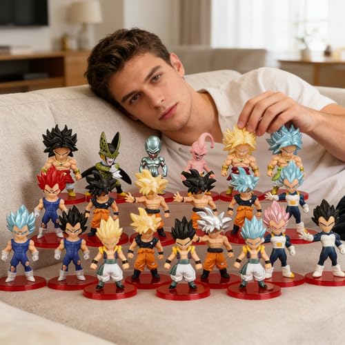 21Pcs Anime Figure Set - Cute Cartoon Figurines for Cake Topper, Table Decor & Gift