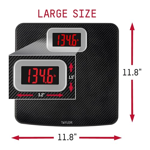 Digital Bathroom Scale, 440 lb Capacity, Carbon Fiber Anti-Slip Platform
