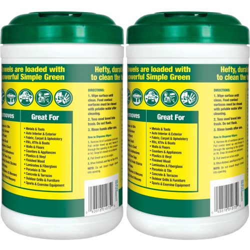 Heavy-Duty All-Purpose Cleaning & Degreasing Wipes, 75 Count (Pack of 2)