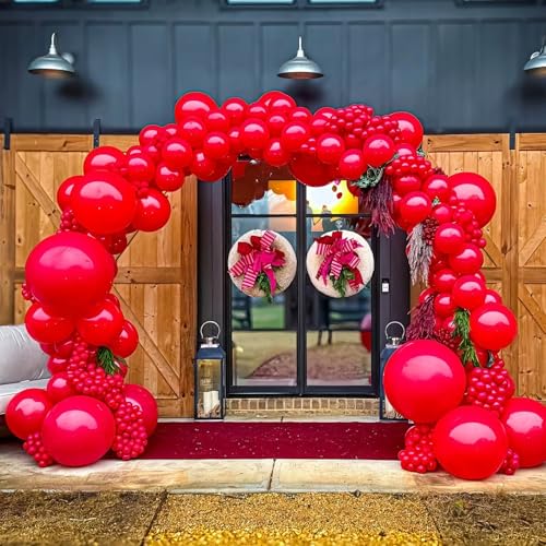 Red Latex Balloons 55pcs 12-inch for Birthday Party Decorations - Red
