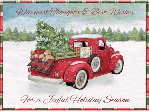 Lang Santa's Truck 3D Pop-Up Christmas Cards - 8 Pack Holiday Greeting Cards