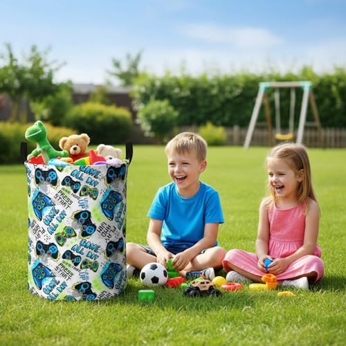Gamer Laundry Basket for Kids - Large Collapsible Toy Storage Hamper