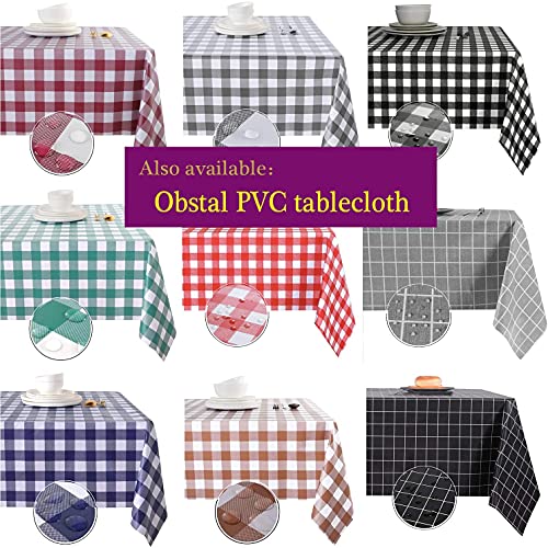 Obstal 78 x 54 Inch Red Rectangular Waterproof Christmas Tablecloth