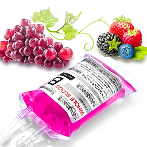 10 Pack Blood Bag Drink Pouches with Syringe for Halloween Party Decor