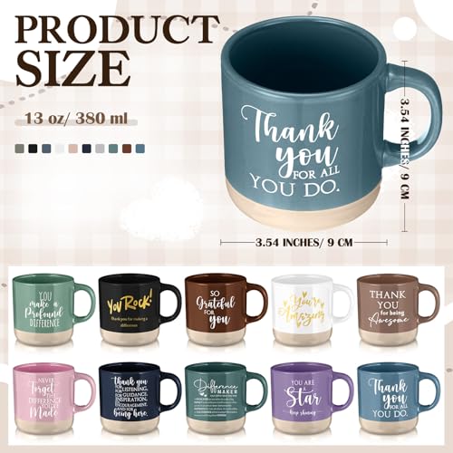 Didaey Thank You Coffee Mugs for Employees Coworkers - Bright 20 Pack