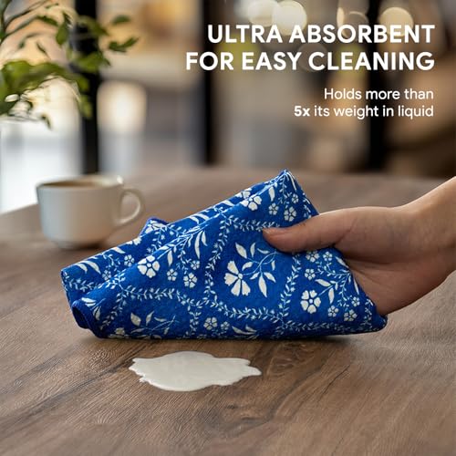 RECYCO Microfiber Waffle Kitchen Towel Set - 16x28 Absorbent Dish Towels (2-Pack)