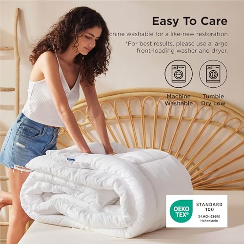 Bedsure Queen Comforter and Duvet Insert - All Season Down Alternative Quilted Bed Blanket with Corner Tabs