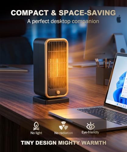 500W Portable Ceramic Space Heater with Tip-Over and Overheat Protection
