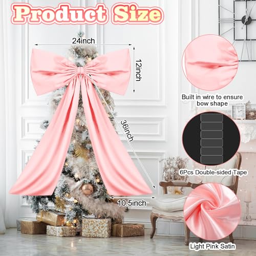 Large Pink Satin Bow Wall Decor (24" x 36") - Coquette Party Backdrop