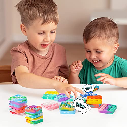 Mini Pop Fidget Keychain Party Favors 30 Pack Sensory Toys for Kids