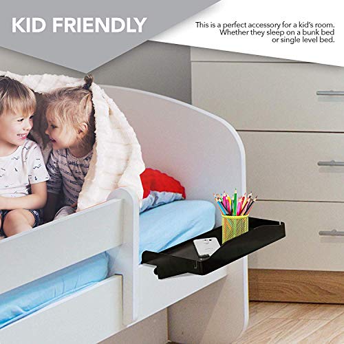 Clip-On Bedside Shelf for Bunk Bed, Dorm Room Nightstand with Cup Holder
