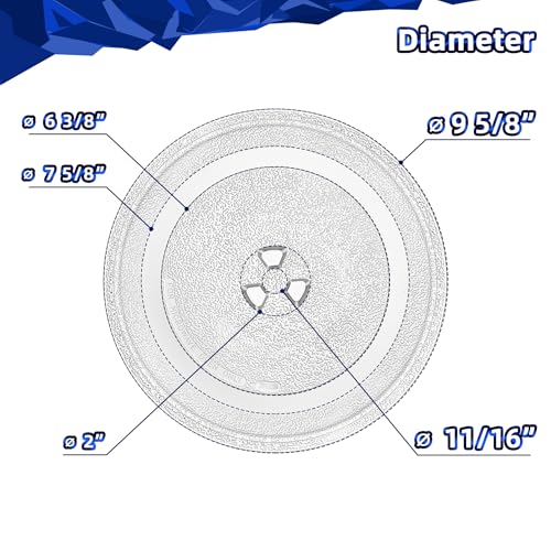 9.6 Inch Microwave Glass Turntable Plate Replacement Tray for 0.7 Cu Ft Ovens