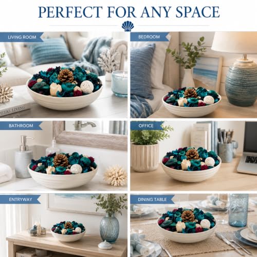 Blue Coastal Potpourri with Ocean Scent - Natural Dried Botanical Bowl Filler
