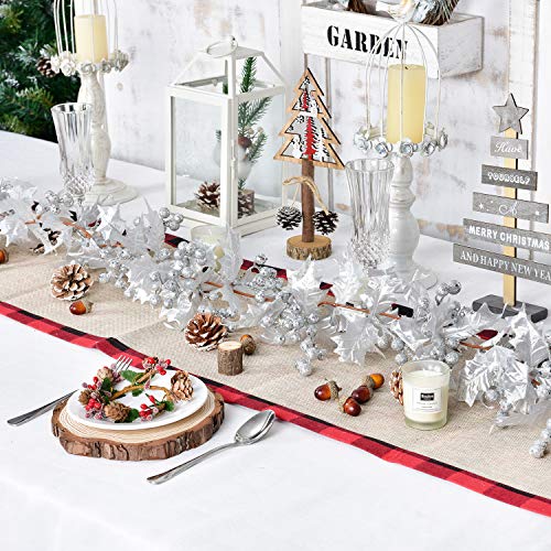 Artiflr Silver Berry Christmas Garland - 6ft Flexible Holiday Decor for Indoor & Outdoor Use