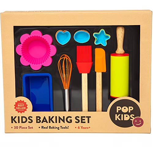 30-Piece Kids Real Baking Tools and Child-Sized Cookware Set