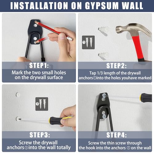 Heavy Duty Steel Garage Storage Hooks 16-Pack Wall Mount Utility Hooks