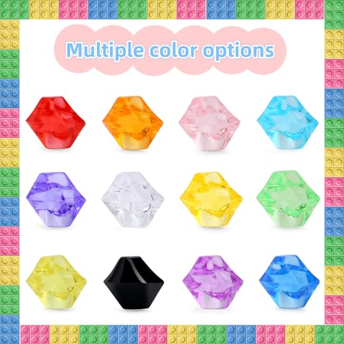 Clear Acrylic Fake Ice Cubes - 500 Pcs Irregular Gems for Vase Fillers & Decor