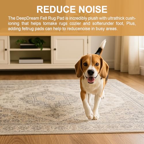Non-Slip 1/4" Thick Felt and Rubber Rug Pad for 8x10 Area Rugs