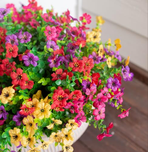 UV-Resistant Artificial Daisy Flowers with Eucalyptus Leaves - 12 Bundles