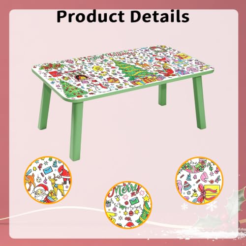 QIHOMPIB 2 Pack Christmas Coloring Tablecloths - 30x72 Inch Kids & Adults Art Crafts