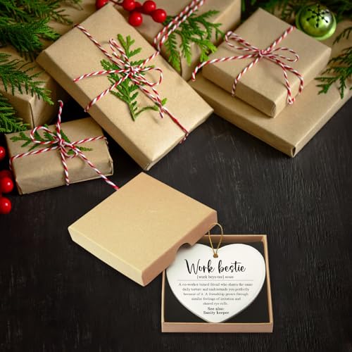 Work Besties Christmas Ornament - Coworker Appreciation Gift, Going Away Gift, Holiday Decor
