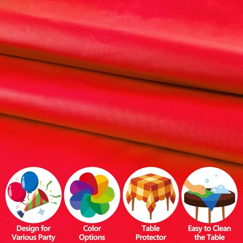 10 Pack Red Disposable Waterproof Tablecloths 54x108 Inches for Parties & Events